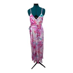 New Tahari Women’s Floral Matte Maxi Charmeuse Satin Maxi Dress